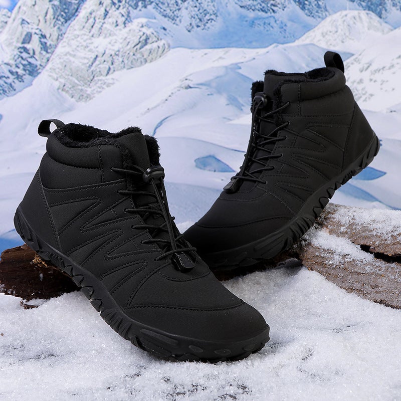 Plus Size Cotton Shoes Winter New Five-Finger Snow Boots Men'S Outdoor Hiking Shoes Men'S Fleece-Lined Warm Shoes - Image 1